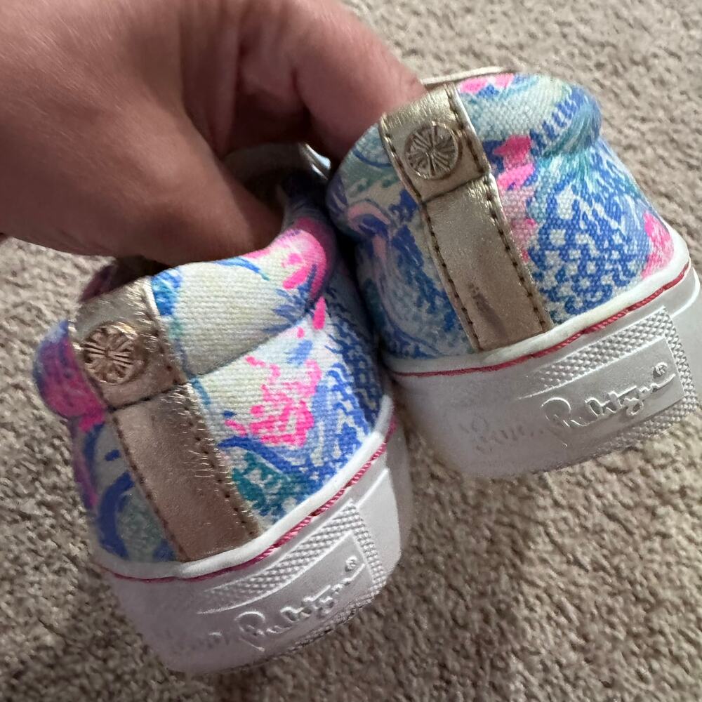 Lilly Pulitzer Julie Canvas Skate Sneakers Tropical Floral Print Women's Size 7 - Picture 8 of 11